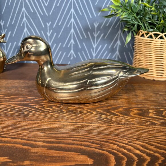 Vintage Brass Duck Family Set Mother Duck and Baby Ducks Figurine - Picture 5 of 17